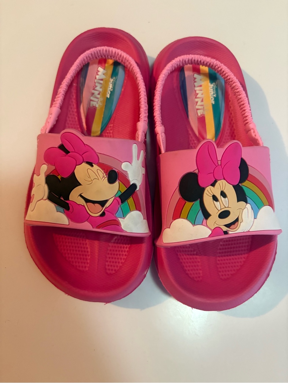 Minnie Mouse Toddler Girls Pink Slide Sandals Size 9-10